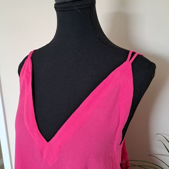 Lulu's Fuschia Pink Tank Top Tie Back Size Small Cami Top NWT - Picture 9 of 11